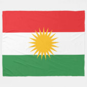 Flagge Kurdistans Fleecedecke (Vorderseite (Horizontal))