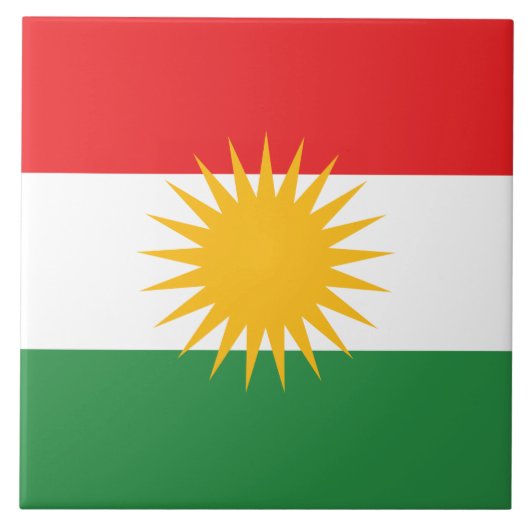 Flagge Kurdistans Fliese (Vorderseite)