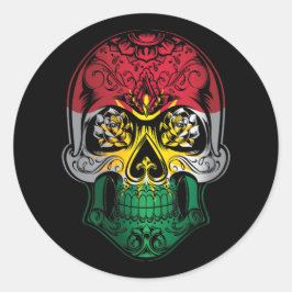 Flagge Kurdistans für Schädel und Rose Runder Aufkleber