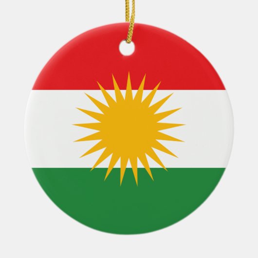 Flagge Kurdistans Keramik Ornament (Vorne)