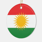 Flagge Kurdistans Keramik Ornament (Links)