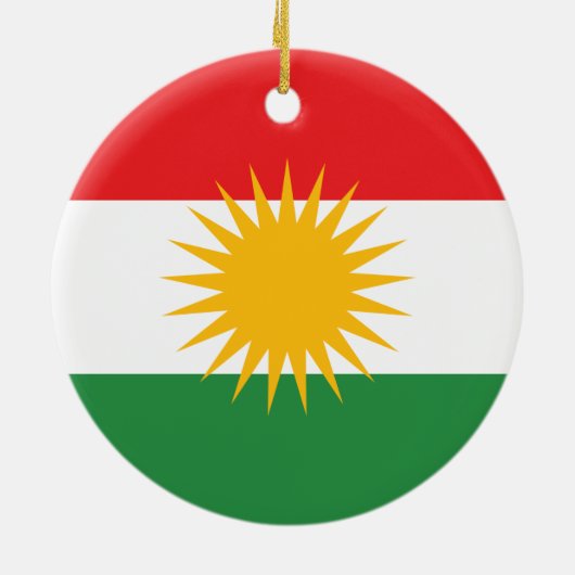 Flagge Kurdistans Keramik Ornament (Hinten)