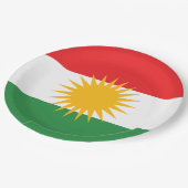 Flagge Kurdistans Pappteller (Schrägansicht)
