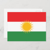 Flagge Kurdistans Postkarte (Vorne/Hinten)
