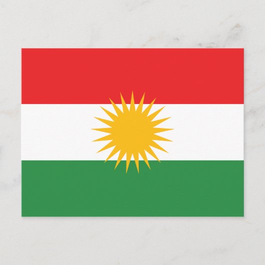 Flagge Kurdistans Postkarte (Vorderseite)
