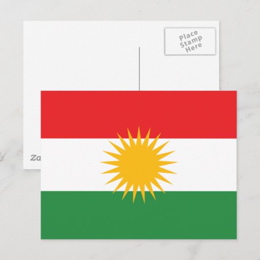 Flagge Kurdistans Postkarte (Vorne/Hinten)