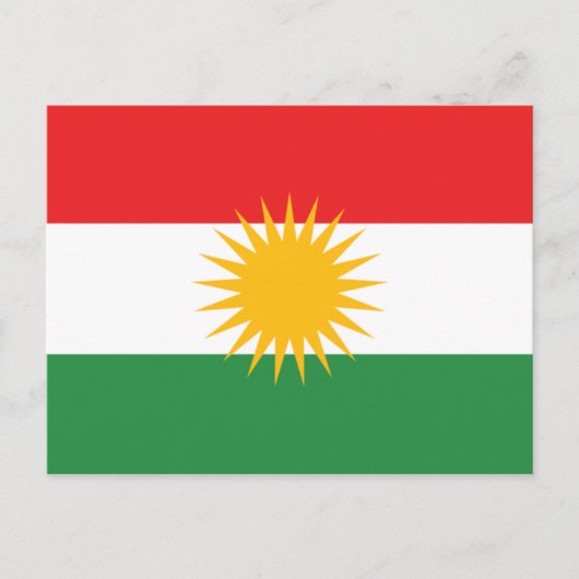 Flagge Kurdistans Postkarte (Vorderseite)