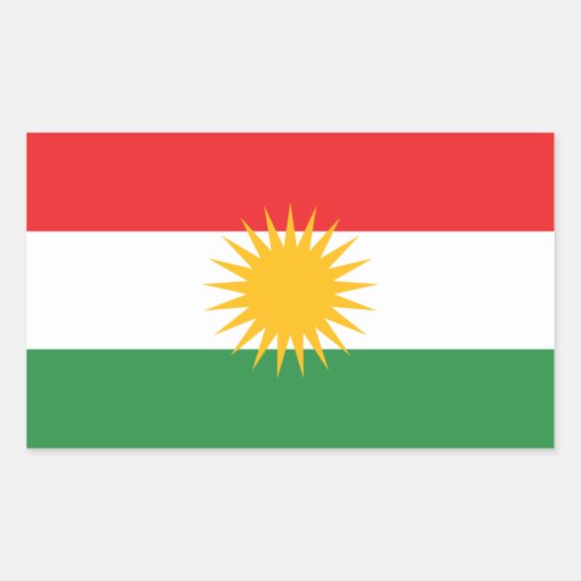 Flagge Kurdistans Rechteckiger Aufkleber (Vorderseite)