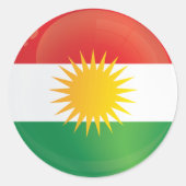 Flagge Kurdistans Runder Aufkleber (Vorderseite)