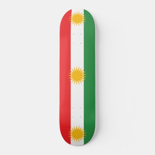 Flagge Kurdistans Skateboard (Vorderseite)