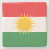 Flagge Kurdistans Steinuntersetzer (Vorderseite)