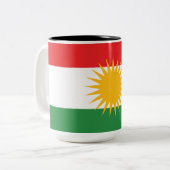 Flagge Kurdistans Zweifarbige Tasse (Vorderseite Links)