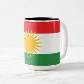 Flagge Kurdistans Zweifarbige Tasse (VorderseiteRechts)