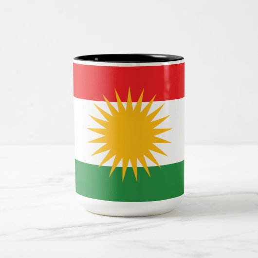 Flagge Kurdistans Zweifarbige Tasse (Mittel)