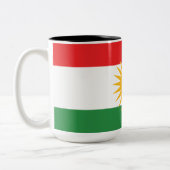Flagge Kurdistans Zweifarbige Tasse (Links)