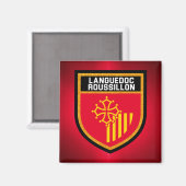 Flagge Languedoc-Roussillon Magnet (Vorderseite/Rückseite)