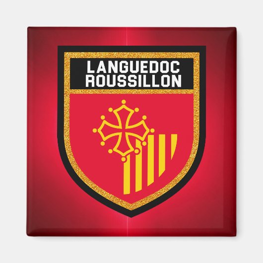 Flagge Languedoc-Roussillon Magnet (Vorne)