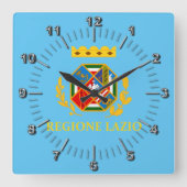 Flagge Latiums (Italien) Quadratische Wanduhr (Vorderseite)