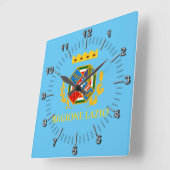 Flagge Latiums (Italien) Quadratische Wanduhr (Winkel)