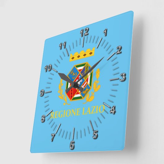 Flagge Latiums (Italien) Quadratische Wanduhr (Winkel)