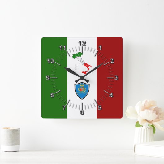 Flagge Latiums (Italien) Quadratische Wanduhr (Zuhause)