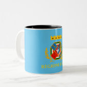 Flagge Latiums (Italien) Zweifarbige Tasse (Vorderseite Links)
