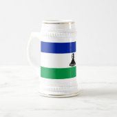Flagge Lesothos Bierglas (Vorderseite Links)
