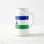 Flagge Lesothos Bierglas (VorderseiteRechts)