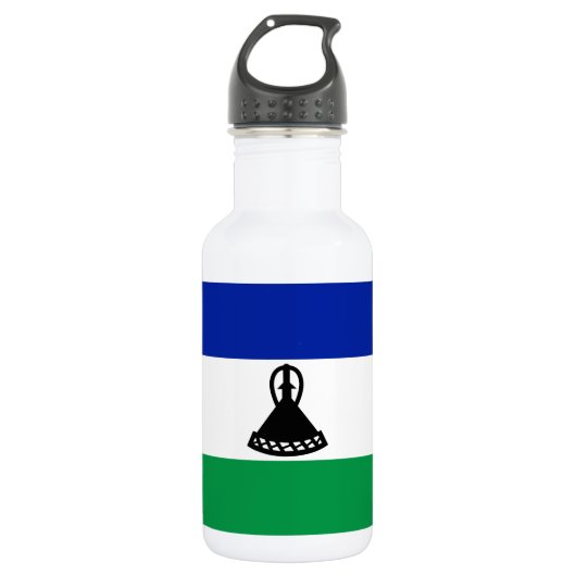 Flagge Lesothos Edelstahlflasche (Vorderseite)