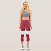 Flagge Lettlands Capri Leggings (Vorderseite)