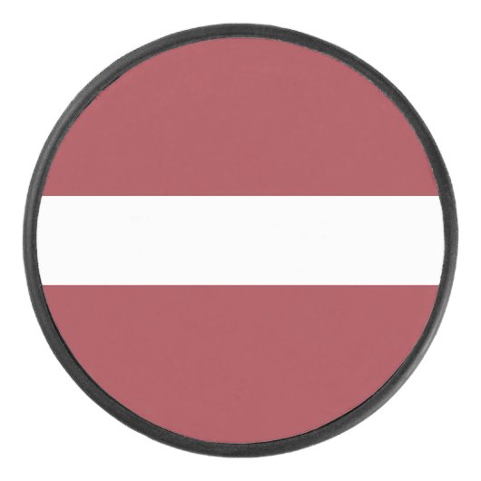 Flagge Lettlands Eishockey Puck (Vorderseite)