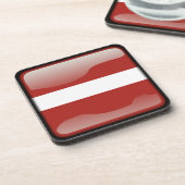 Flagge Lettlands Getränkeuntersetzer (Linke Seite)