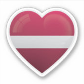 Flagge Lettlands Liebe Aufkleber (Vorderseite)