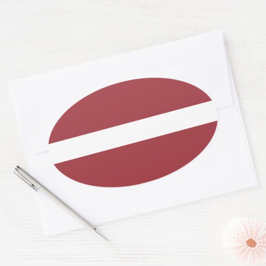 Flagge Lettlands Oval Aufkleber (Umschlag)