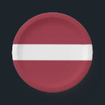 Flagge Lettlands Pappteller<br><div class="desc">Patriotische Flagge Lettlands.</div>