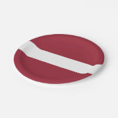 Flagge Lettlands Pappteller (Schrägansicht)