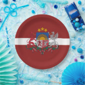 Flagge Lettlands Pappteller (Party)