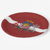 Flagge Lettlands Pappteller (Schrägansicht)