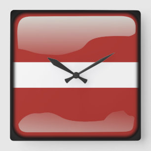 Flagge Lettlands Quadratische Wanduhr