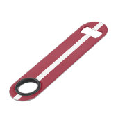 Flagge Lettlands Speed Flaschenöffner (Rückseite Schrägansicht)