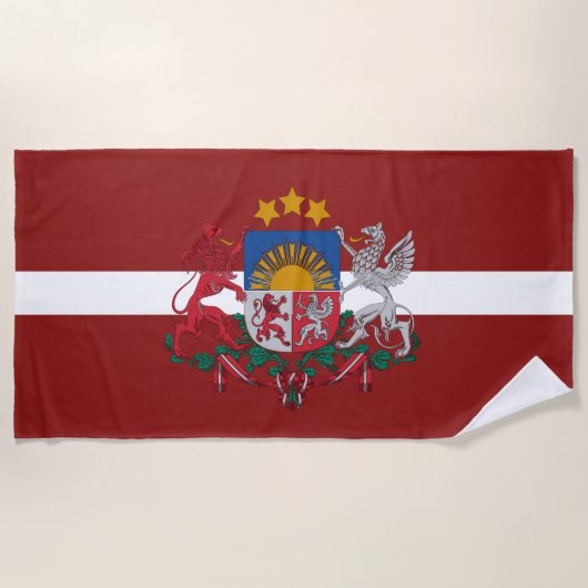 Flagge Lettlands Strandtuch (Vorderseite)