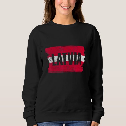 Flagge Lettlands Sweatshirt (Vorderseite)