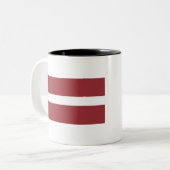 Flagge Lettlands Zweifarbige Tasse (Vorderseite Links)