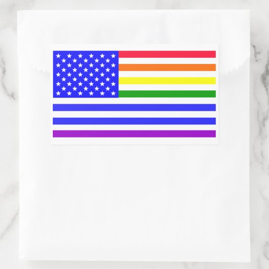 Flagge Lgbt USA Rechteckiger Aufkleber (Tasche)