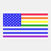 Flagge Lgbt USA Rechteckiger Aufkleber (Vorderseite)