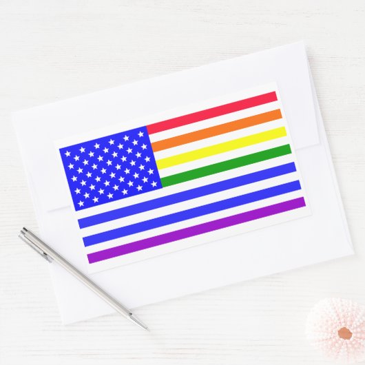 Flagge Lgbt USA Rechteckiger Aufkleber (Umschlag)