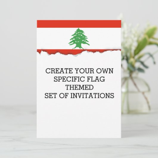 Flagge Libanons Einladung (Stehend Vorderseite)