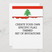 Flagge Libanons Einladung (Vorne/Hinten)