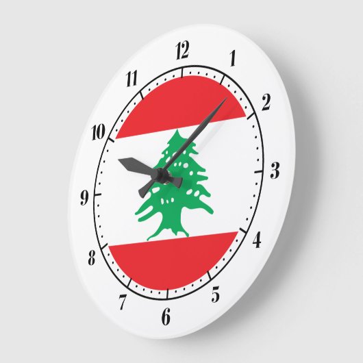 Flagge Libanons Große Wanduhr (Winkel)