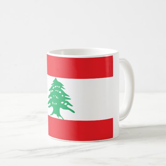 Flagge Libanons (Libanon) Kaffeetasse (VorderseiteRechts)